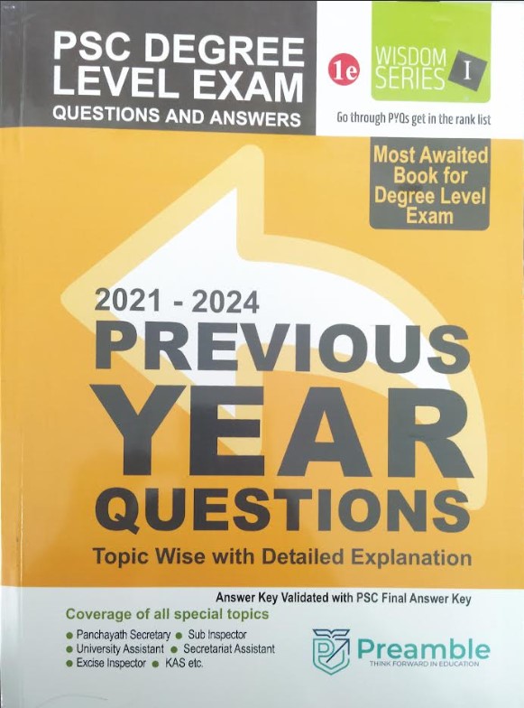 PSC DEGREE LEVEL EXAM QUESTIONS AND ANSWERS | 2021-2024 PREVIOUS YEAR QUESTIONS Topic Wise With Detailed Explanation